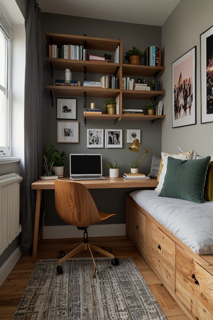 Escritorios para habitaciones pequeñas con poco espacio